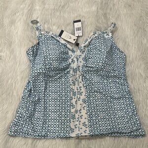 Cabana life tankini blue sag harbor top plus size 3x new with tag